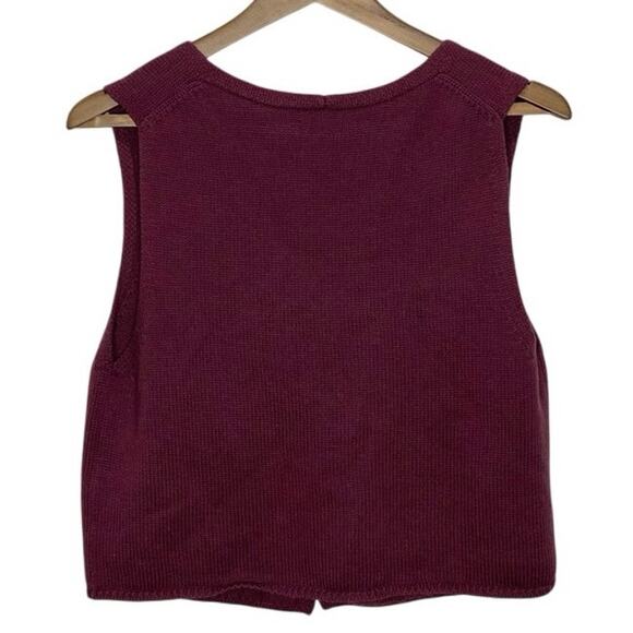 Aritzia Wilfred Barque Sweater Vest In Spiced Burgundy Large NWOT - Picture 2 of 5
